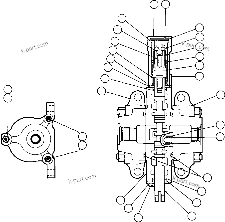Komatsu parts book diagram for AFE47-BZ 730E  S/N A30246-A30256  HAMMERSLEY IRON: HOIST PILOT VALVE ASSEMBLY (PB6922)