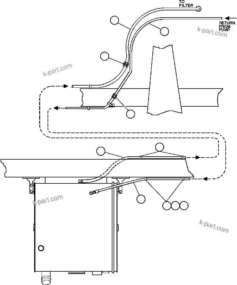Komatsu parts book diagram for AFE47-BZ 730E  S/N A30246-A30256  HAMMERSLEY IRON: FUEL TANK PIPING