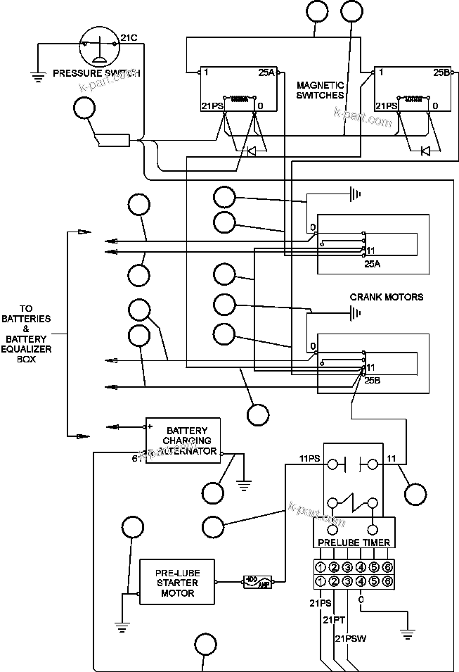 Komatsu parts book diagram for AFE47-BZ 730E  S/N A30246-A30256  HAMMERSLEY IRON: ELECTRIC START WIRING
