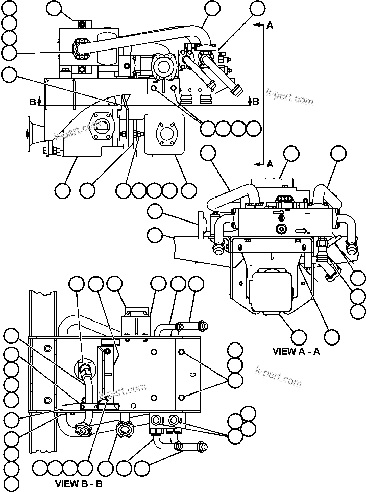 Komatsu parts book diagram for AFE47-BZ 730E  S/N A30246-A30256  HAMMERSLEY IRON: HOIST PUMP MODULE - 1