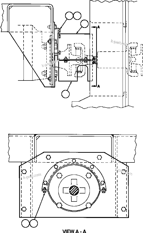 Komatsu parts book diagram for AFE47-BZ 730E  S/N A30246-A30256  HAMMERSLEY IRON: FRONT DRIVELINE PROTECTOR