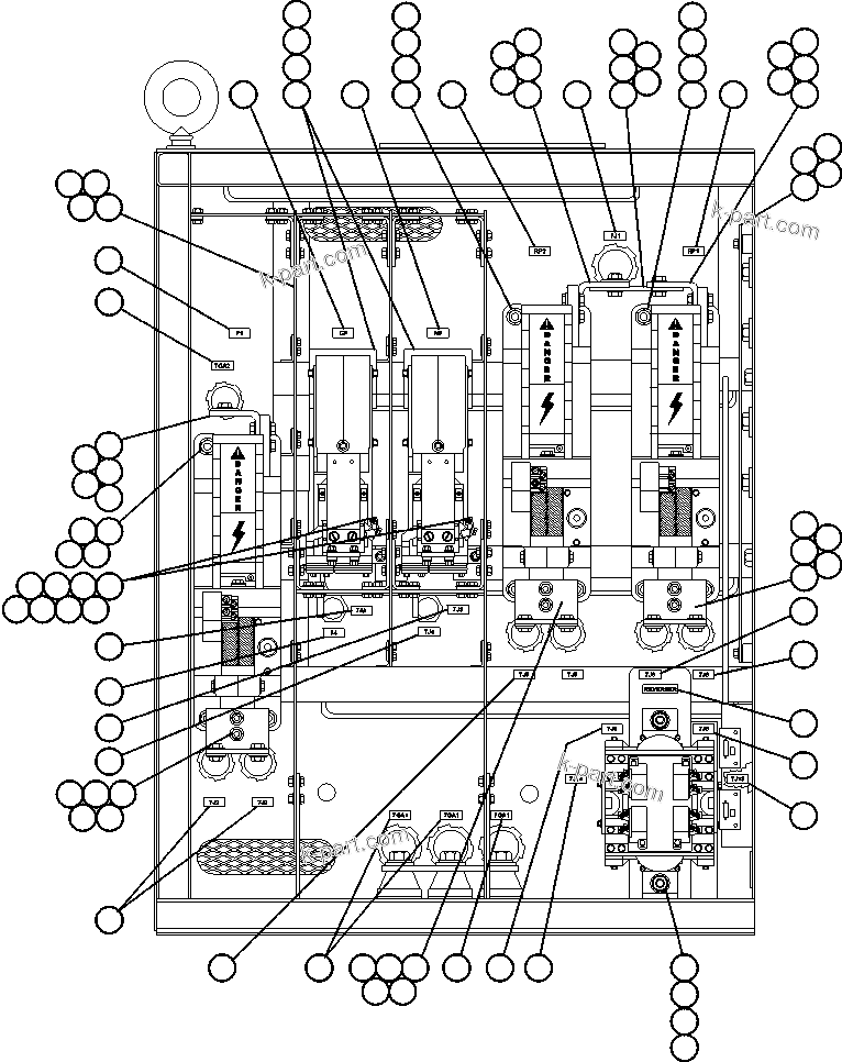 Komatsu parts book diagram for AFE47-BZ 730E  S/N A30246-A30256  HAMMERSLEY IRON: CONTROL CABINET (LEFT DOOR)