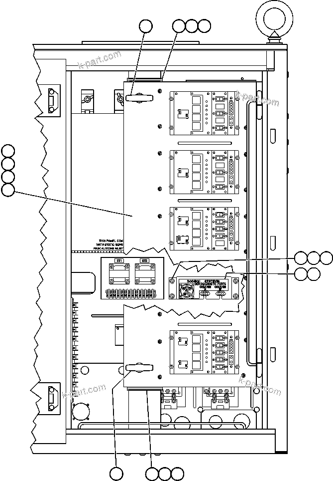 Komatsu parts book diagram for AFE47-BZ 730E  S/N A30246-A30256  HAMMERSLEY IRON: CONTROL CABINET (BEHIND RIGHT DOOR)
