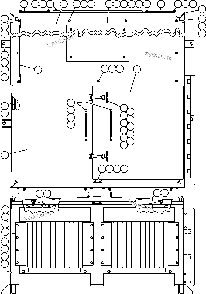 Komatsu parts book diagram for AFE47-BZ 730E  S/N A30246-A30256  HAMMERSLEY IRON: BLOWN GRID - 3 STEP, 18 ELEMENT