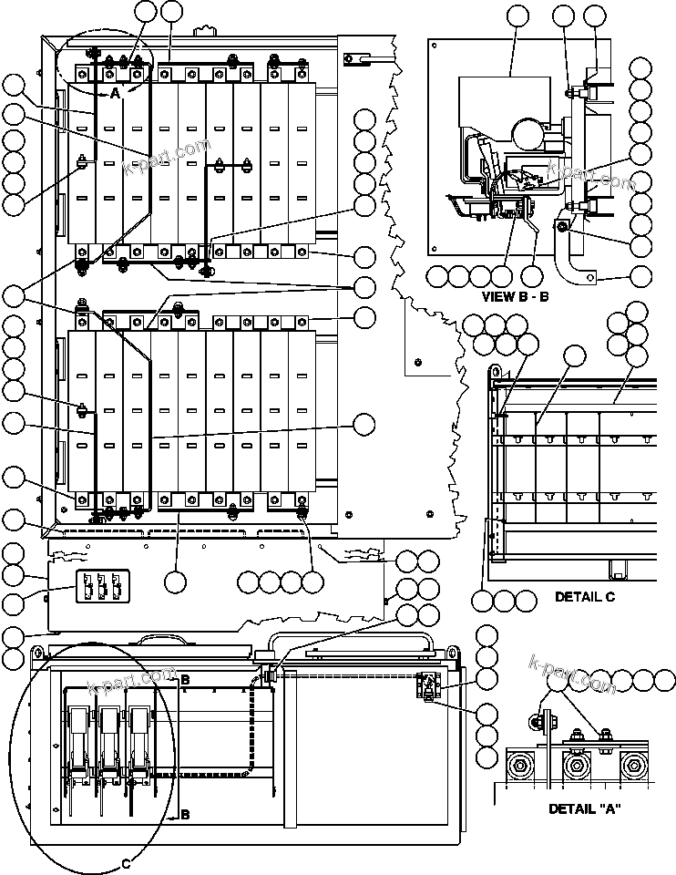 Komatsu parts book diagram for AFE47-BZ 730E  S/N A30246-A30256  HAMMERSLEY IRON: BLOWN GRID - 3 STEP, 18 ELEMENT - 2