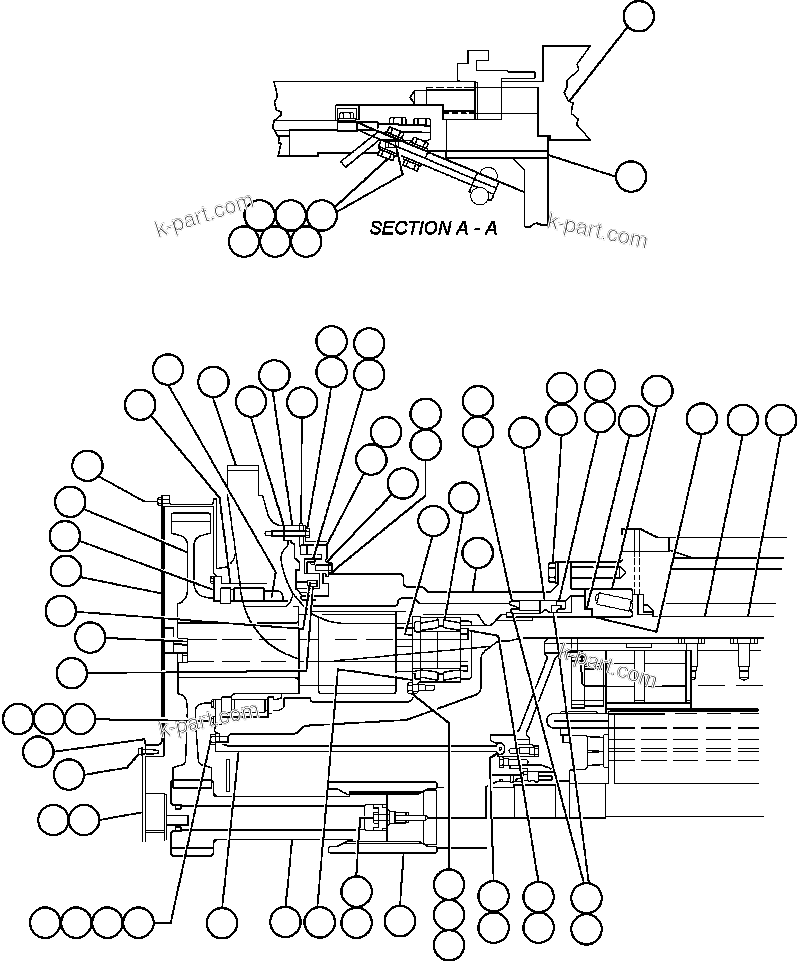 Komatsu parts book diagram for AFE47-BZ 730E  S/N A30246-A30256  HAMMERSLEY IRON: MOTORIZED WHEEL - 788FS10 (PB9732)