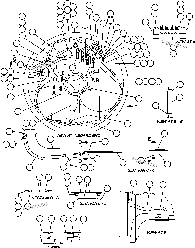 Komatsu parts book diagram for AFE47-BZ 730E  S/N A30246-A30256  HAMMERSLEY IRON: MOTORIZED WHEEL - 788FS10 - 4
