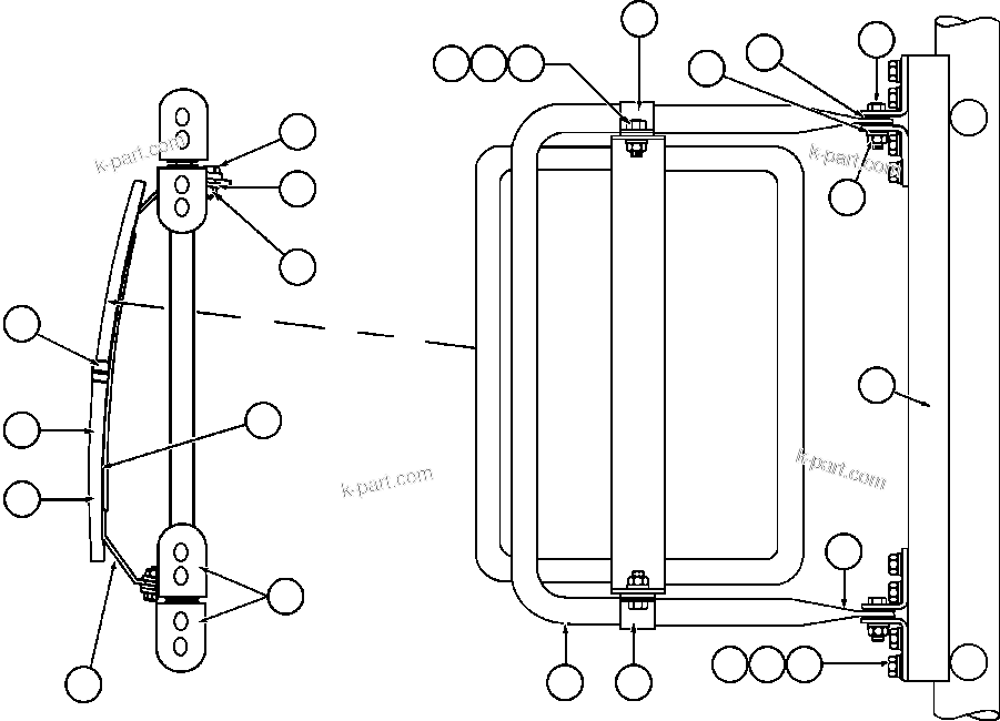 Komatsu parts book diagram for AFE47-CA 730E S/N A30257 & A30260  FOSCOR: R.H. CONVEX MIRROR INSTALLATION