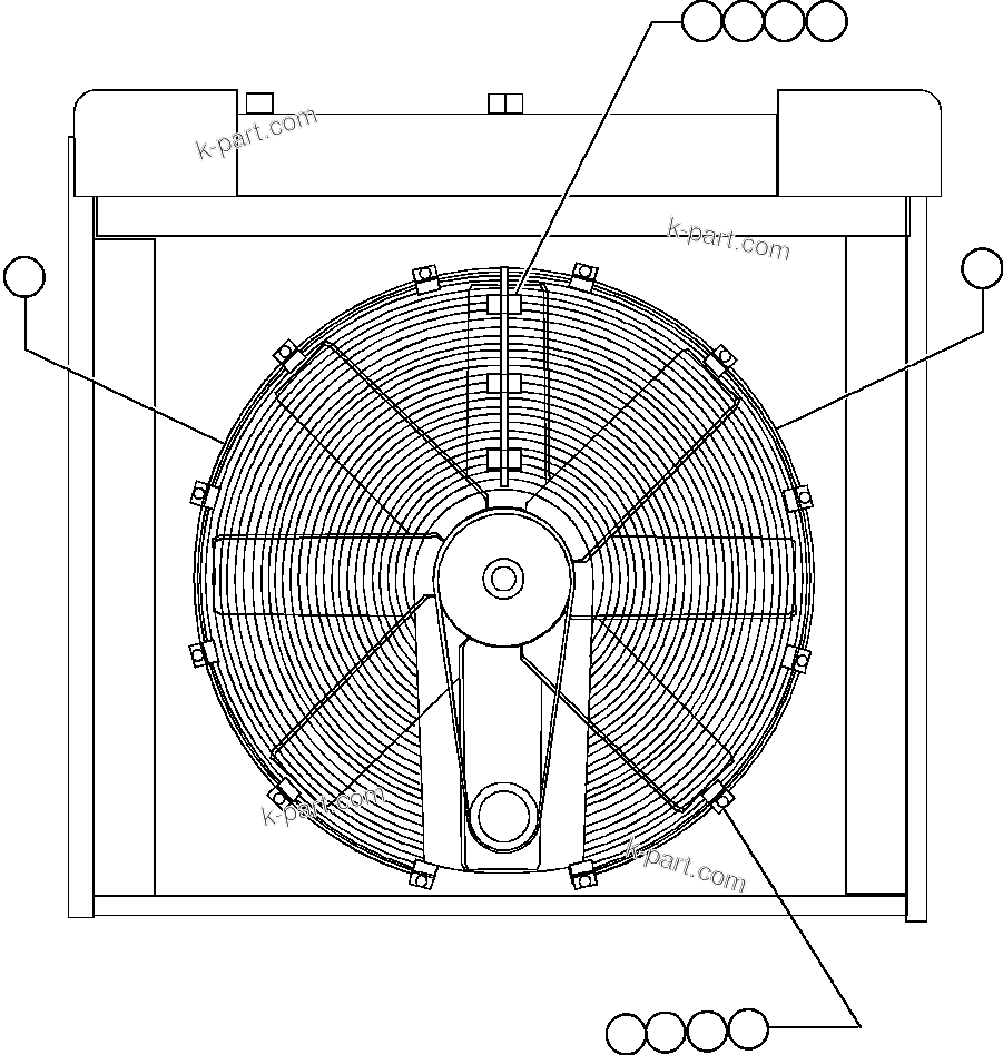 Komatsu parts book diagram for AFE47-CA 730E S/N A30257 & A30260  FOSCOR: FAN GUARD