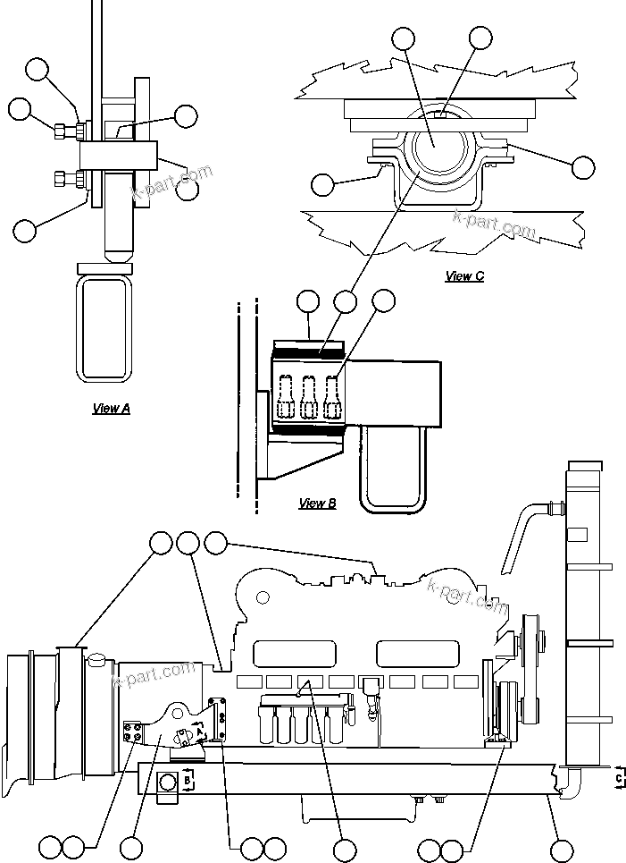 Komatsu parts book diagram for AFE47-CA 730E S/N A30257 & A30260  FOSCOR: ENGINE & MISCELLANEOUS INSTALLATION