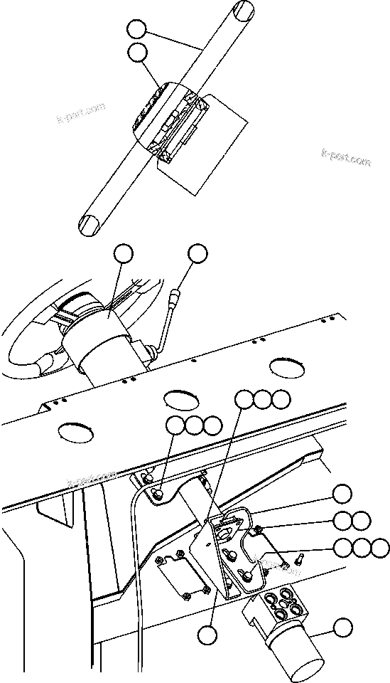 Komatsu parts book diagram for AFE47-CA 730E S/N A30257 & A30260  FOSCOR: STEERING COLUMN & CONTROL VALVE INSTL
