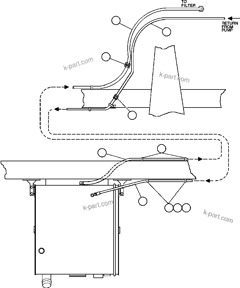 Komatsu parts book diagram for AFE47-CA 730E S/N A30257 & A30260  FOSCOR: FUEL TANK PIPING
