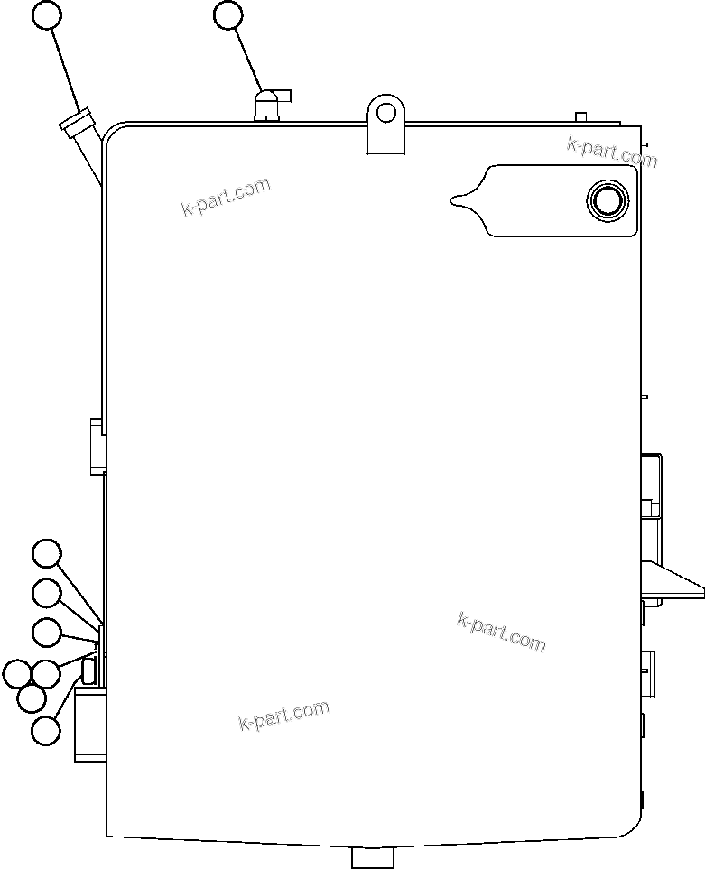 Komatsu parts book diagram for AFE47-CA 730E S/N A30257 & A30260  FOSCOR: PRESSURE FUELING - R.H.