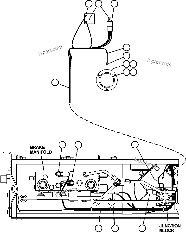 Komatsu parts book diagram for AFE47-CA 730E S/N A30257 & A30260  FOSCOR: BRAKE CABINET WIRING