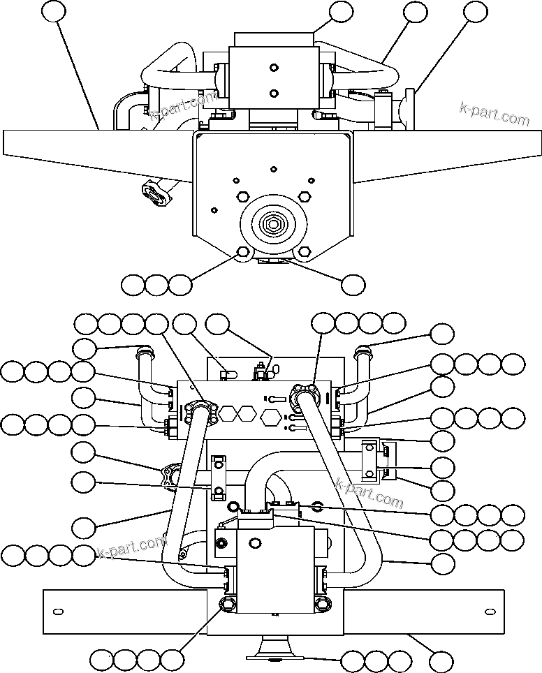 Komatsu parts book diagram for AFE47-CA 730E S/N A30257 & A30260  FOSCOR: HOIST PUMP MODULE