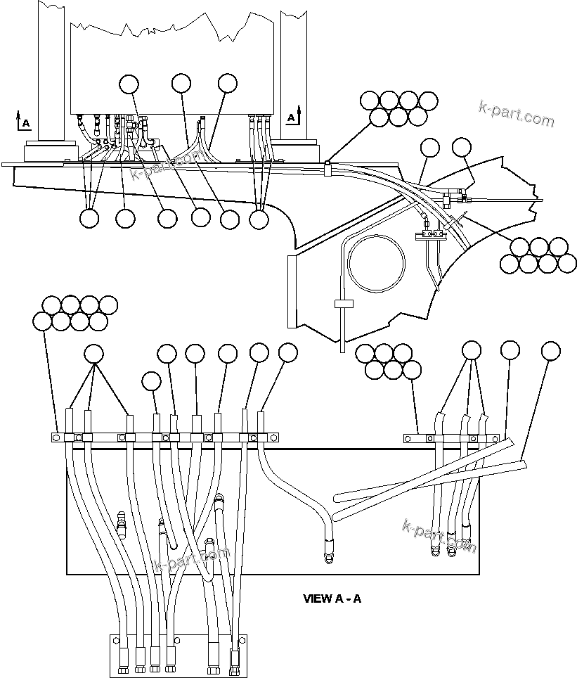 Komatsu parts book diagram for AFE47-CA 730E S/N A30257 & A30260  FOSCOR: HYDRAULIC BRAKE CABINET PIPING