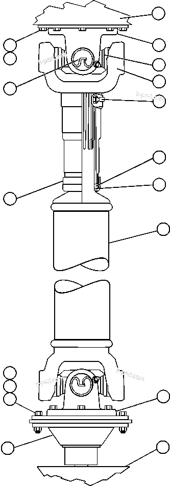 Komatsu parts book diagram for AFE47-CA 730E S/N A30257 & A30260  FOSCOR: DRIVE SHAFT INSTALLATION