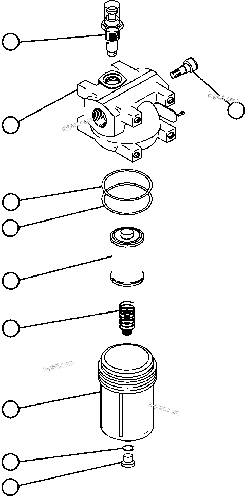 Komatsu parts book diagram for AFE47-CA 730E S/N A30257 & A30260  FOSCOR: HYDRAULIC FILTER ASSEMBLY (PC0811)