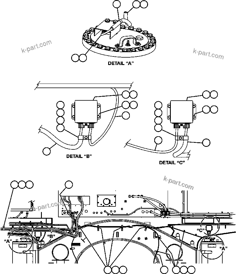 Komatsu parts book diagram for AFE47-CA 730E S/N A30257 & A30260  FOSCOR: PAYLOAD METER III - FRONT SUSPENSIONS
