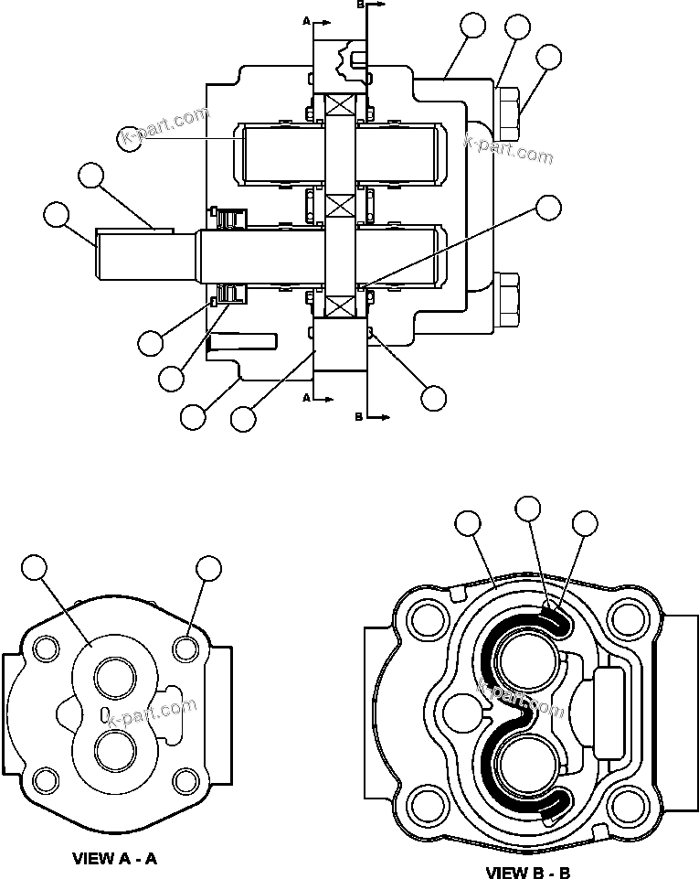 Komatsu parts book diagram for AFE47-CA 730E S/N A30257 & A30260  FOSCOR: HYDRAULIC MOTOR ASSEMBLY (PC0245)