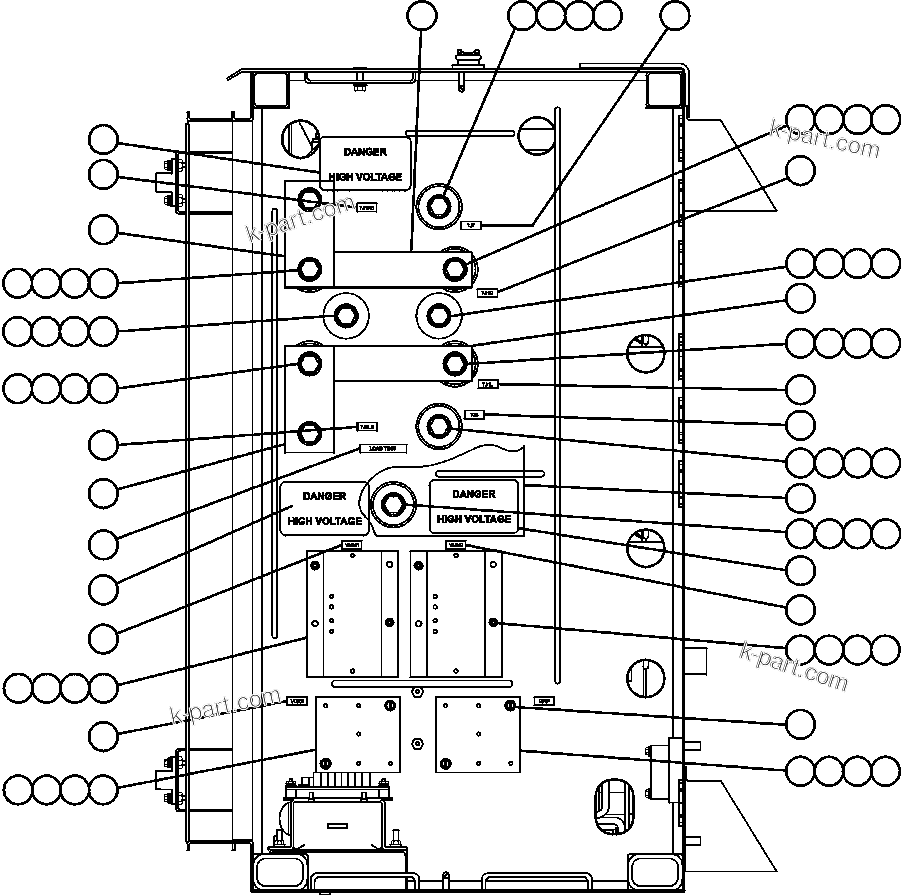 Komatsu parts book diagram for AFE47-CA 730E S/N A30257 & A30260  FOSCOR: CONTROL CABINET - CENTER DOOR (LEFT SIDE WALL)