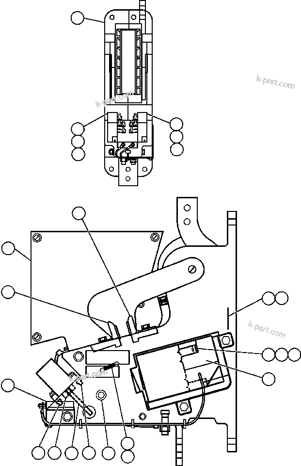 Komatsu parts book diagram for AFE47-CA 730E S/N A30257 & A30260  FOSCOR: CONTACTOR (AIR LESS) (PB9230)