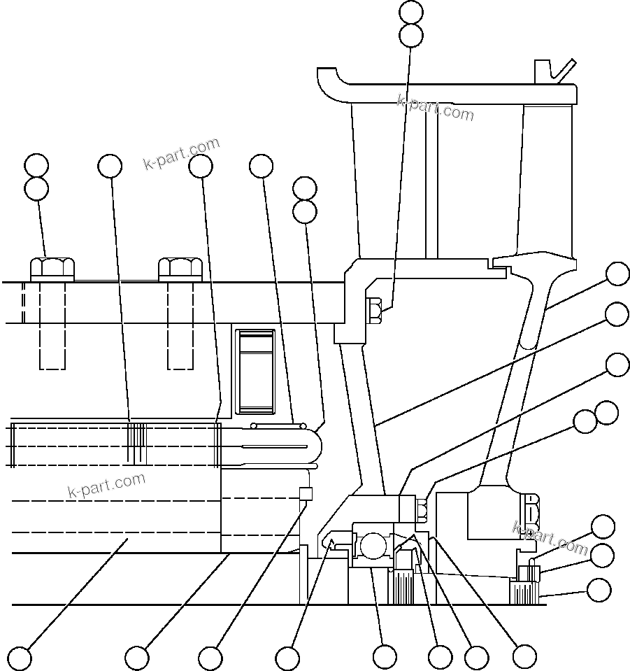 Komatsu parts book diagram for AFE47-CA 730E S/N A30257 & A30260  FOSCOR: BLOWER UNIT - 1