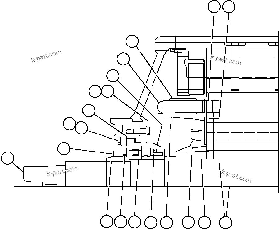 Komatsu parts book diagram for AFE47-CA 730E S/N A30257 & A30260  FOSCOR: MOTORIZED WHEEL - 788FS10 - 2