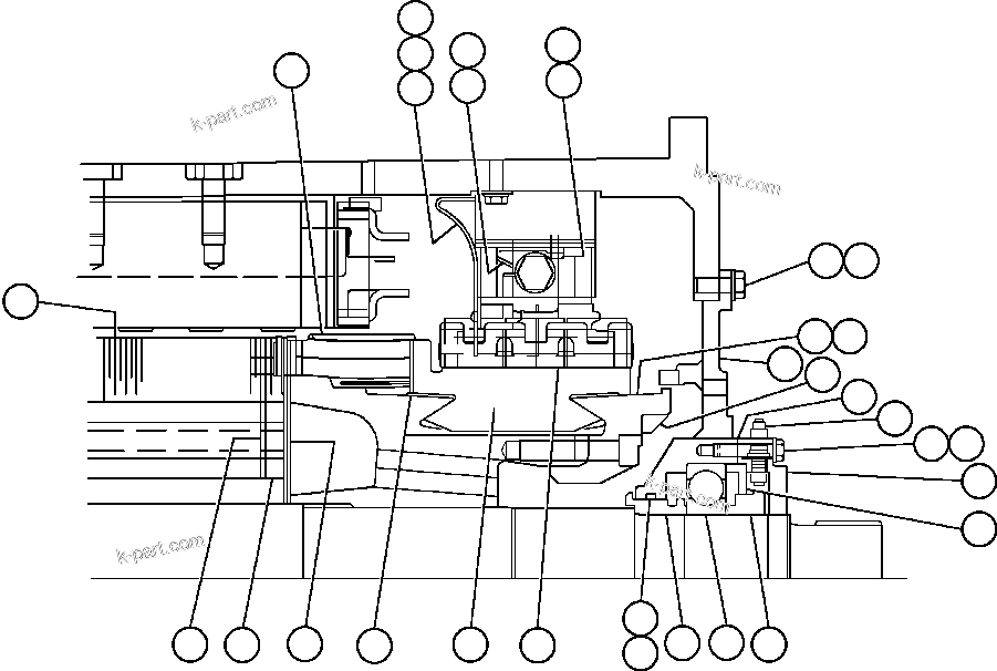 Komatsu parts book diagram for AFE47-CA 730E S/N A30257 & A30260  FOSCOR: MOTORIZED WHEEL - 788FS10 - 3