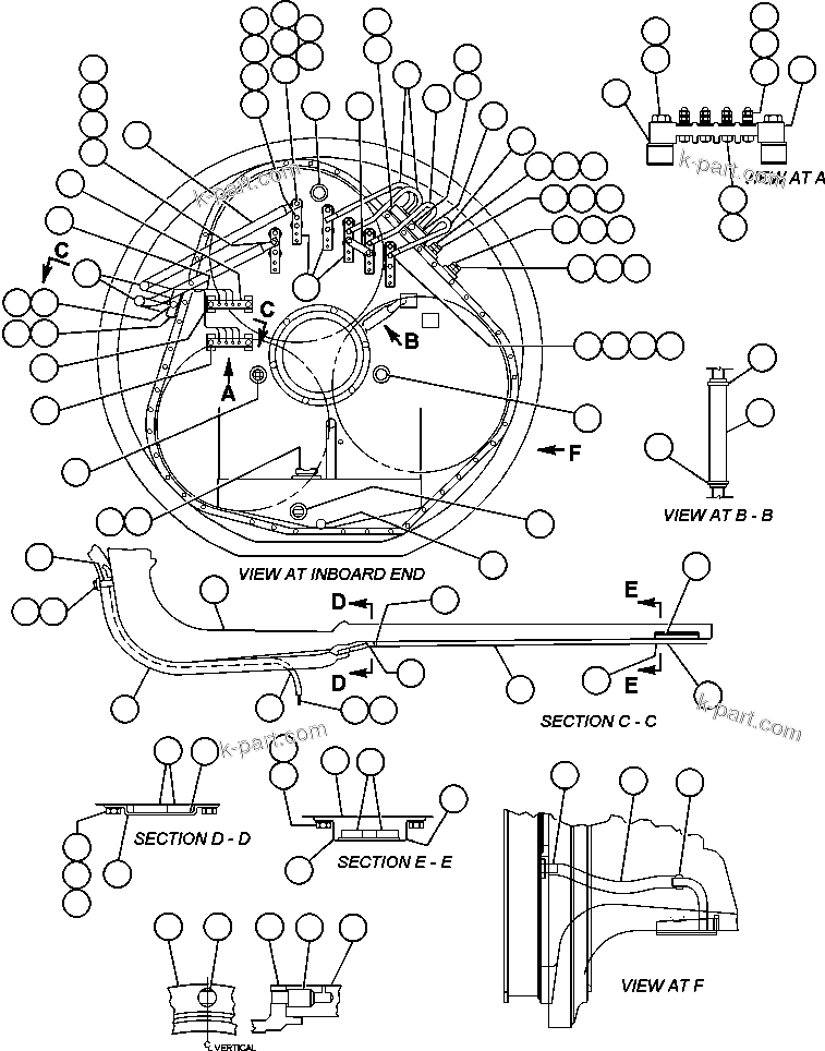 Komatsu parts book diagram for AFE47-CA 730E S/N A30257 & A30260  FOSCOR: MOTORIZED WHEEL - 788FS10 - 4