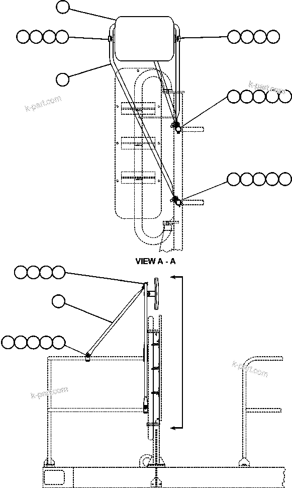 Komatsu parts book diagram for AFE47-CM 730E S/N A30310 & A30312-A30317  A.T. MASSEY: L.H. CONVEX MIRROR INSTALLATION