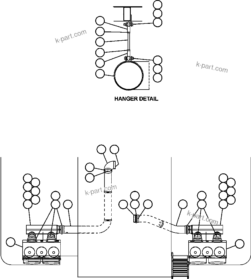 Komatsu parts book diagram for AFE47-CM 730E S/N A30310 & A30312-A30317  A.T. MASSEY: AIR CLEANER PIPING & INSTALLATION