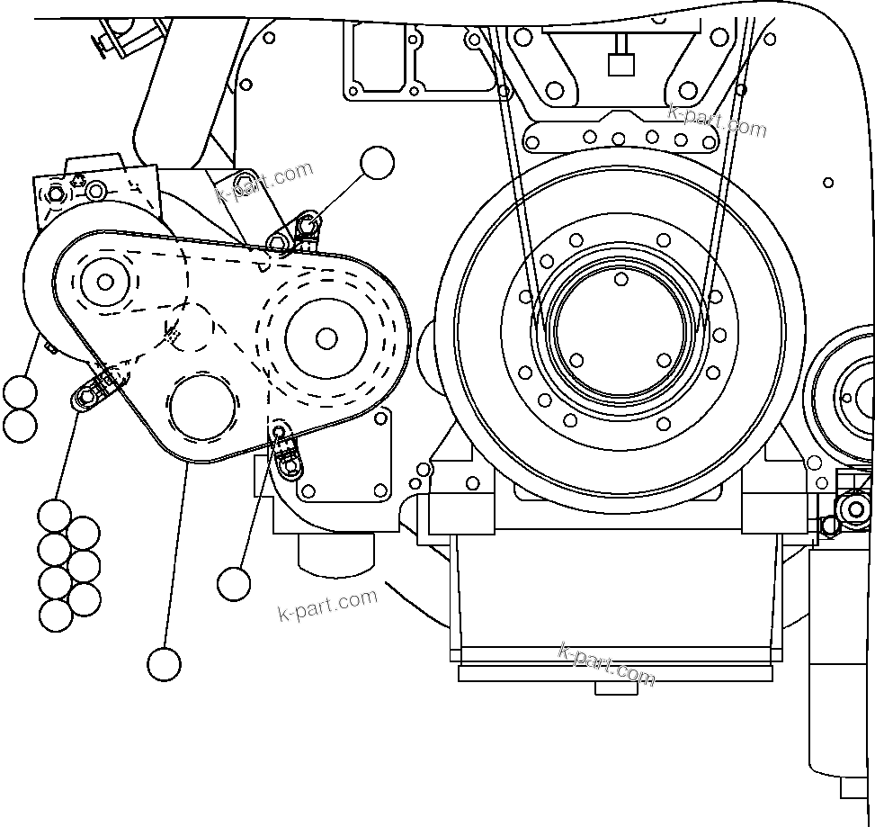 Komatsu parts book diagram for AFE47-CM 730E S/N A30310 & A30312-A30317  A.T. MASSEY: BATTERY CHARGING ALTERNATOR INSTL
