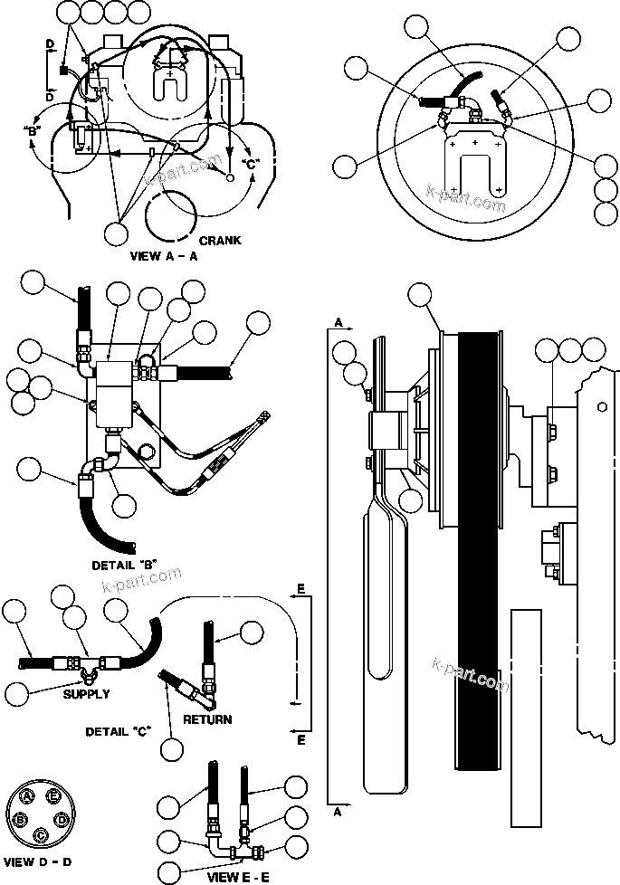 Komatsu parts book diagram for AFE47-CM 730E S/N A30310 & A30312-A30317  A.T. MASSEY: FAN CLUTCH INSTALLATION