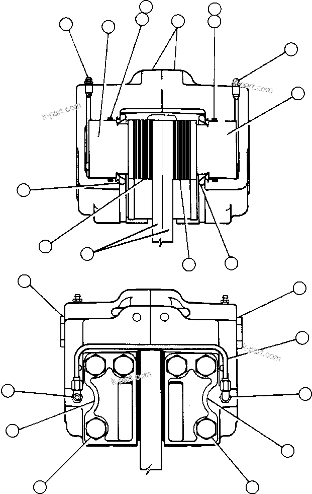 Komatsu parts book diagram for AFE47-CM 730E S/N A30310 & A30312-A30317  A.T. MASSEY: FRONT DISC BRAKE ASSEMBLY (PB7362)