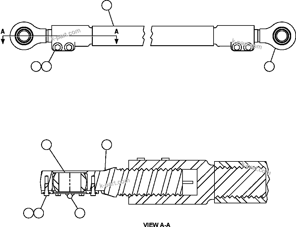 Komatsu parts book diagram for AFE47-CM 730E S/N A30310 & A30312-A30317  A.T. MASSEY: TIE ROD ASSEMBLY