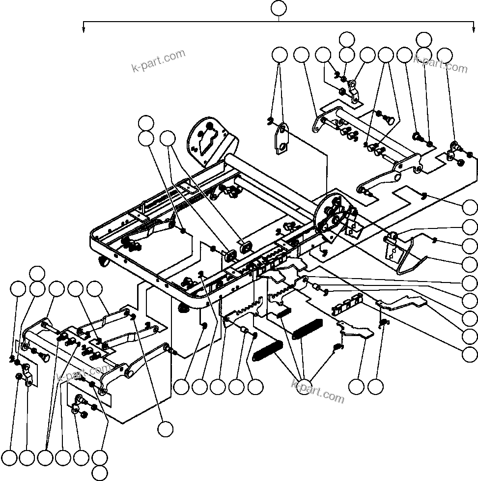 Komatsu parts book diagram for AFE47-CM 730E S/N A30310 & A30312-A30317  A.T. MASSEY: OPERATOR'S SEAT ASSEMBLY - 3 (EJ8295)