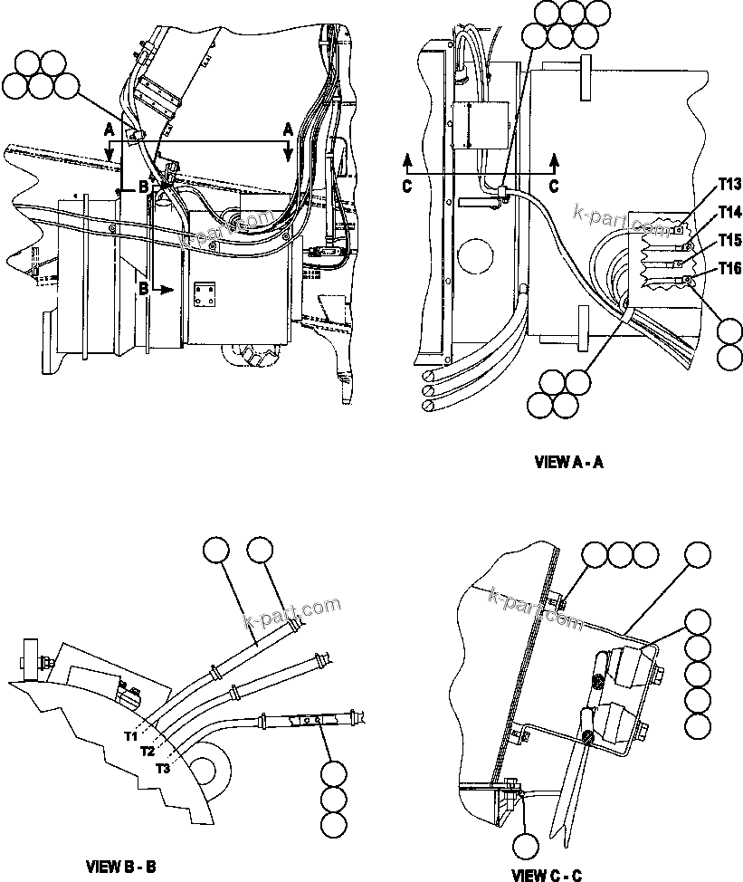 Komatsu parts book diagram for AFE47-CM 730E S/N A30310 & A30312-A30317  A.T. MASSEY: ALTERNATOR EXTERNAL WIRING CONNECTIONS