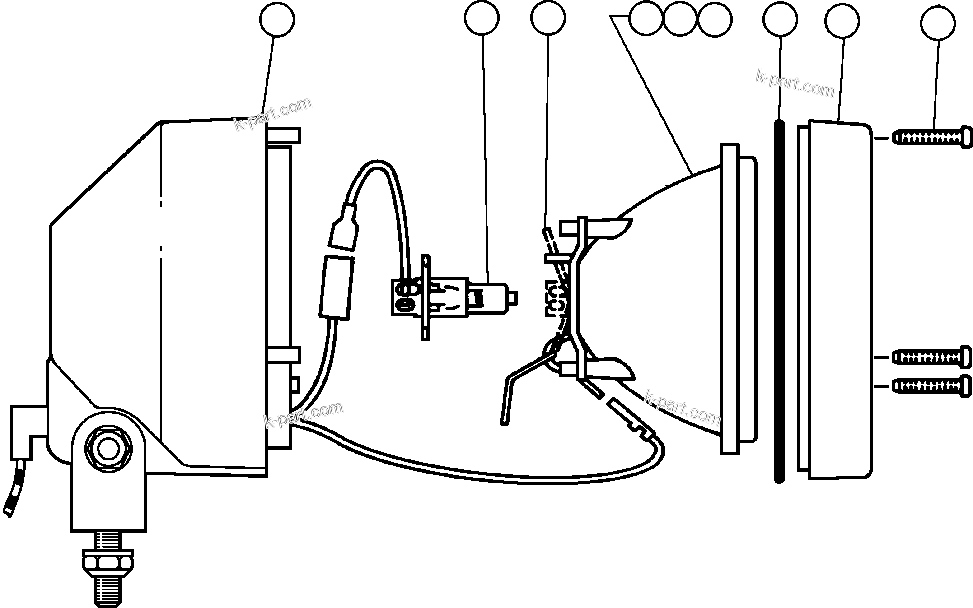 Komatsu parts book diagram for AFE47-CM 730E S/N A30310 & A30312-A30317  A.T. MASSEY: LIGHT ASSEMBLY (SUPER HALOGEN) - 2