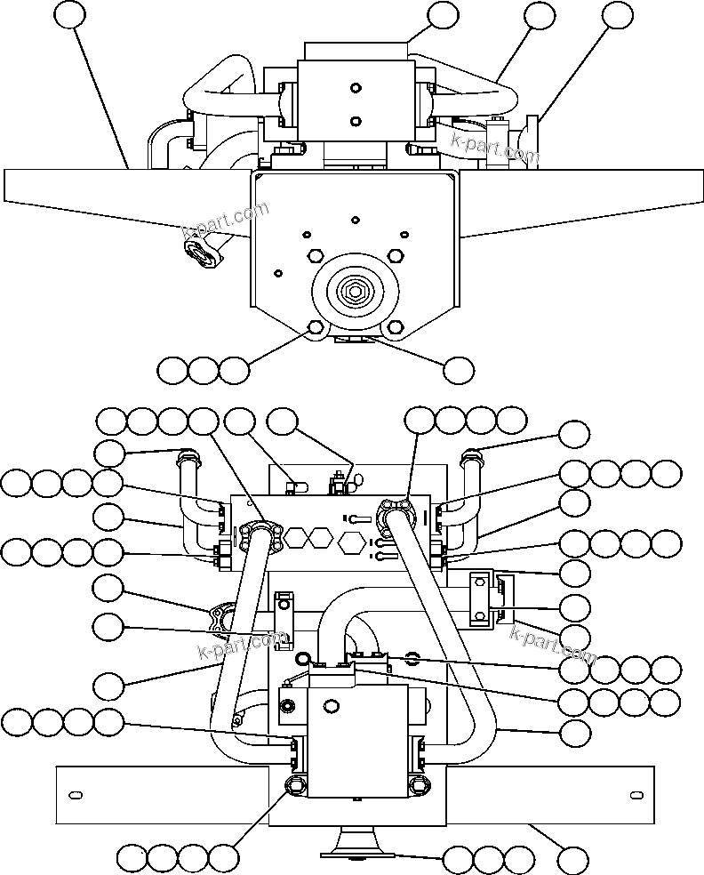 Komatsu parts book diagram for AFE47-CM 730E S/N A30310 & A30312-A30317  A.T. MASSEY: HOIST PUMP MODULE