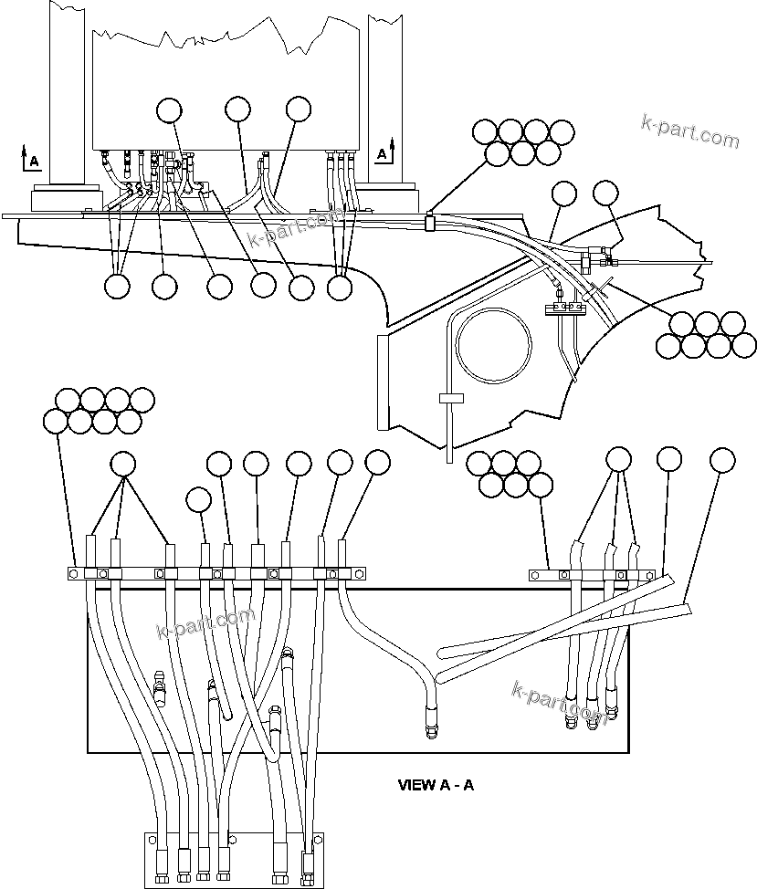 Komatsu parts book diagram for AFE47-CM 730E S/N A30310 & A30312-A30317  A.T. MASSEY: HYDRAULIC BRAKE CABINET PIPING
