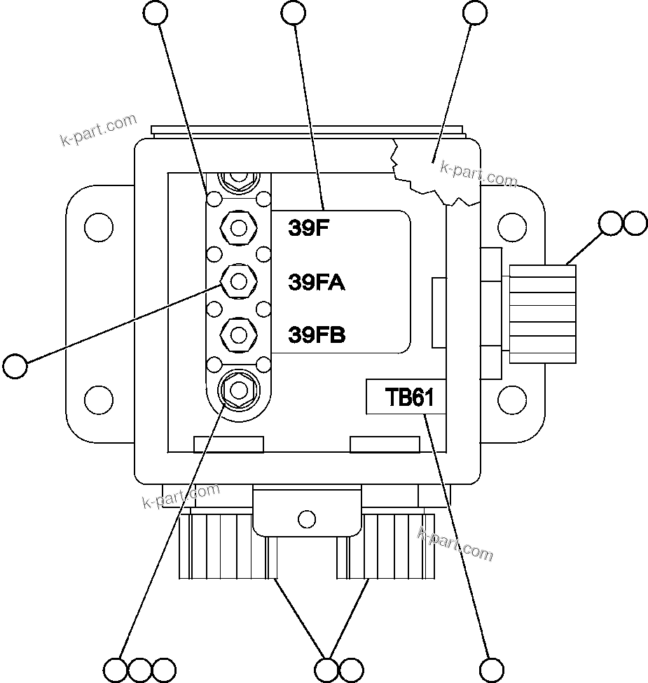Komatsu parts book diagram for AFE47-CM 730E S/N A30310 & A30312-A30317  A.T. MASSEY: JUNCTION BOX ASSEMBLY - REAR (EK7631)