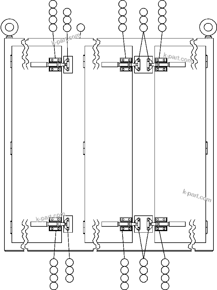 Komatsu parts book diagram for AFE47-CM 730E S/N A30310 & A30312-A30317  A.T. MASSEY: CONTROL CABINET ASSEMBLY (EK3497)