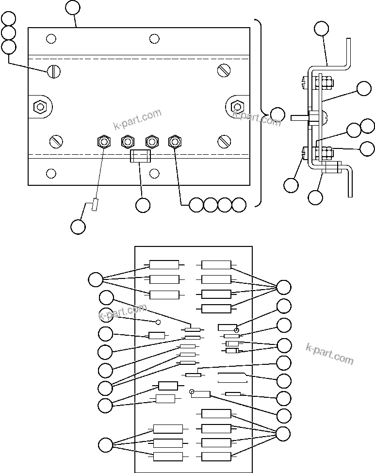 Komatsu parts book diagram for AFE47-CM 730E S/N A30310 & A30312-A30317  A.T. MASSEY: PANEL - VMM (VE6118)