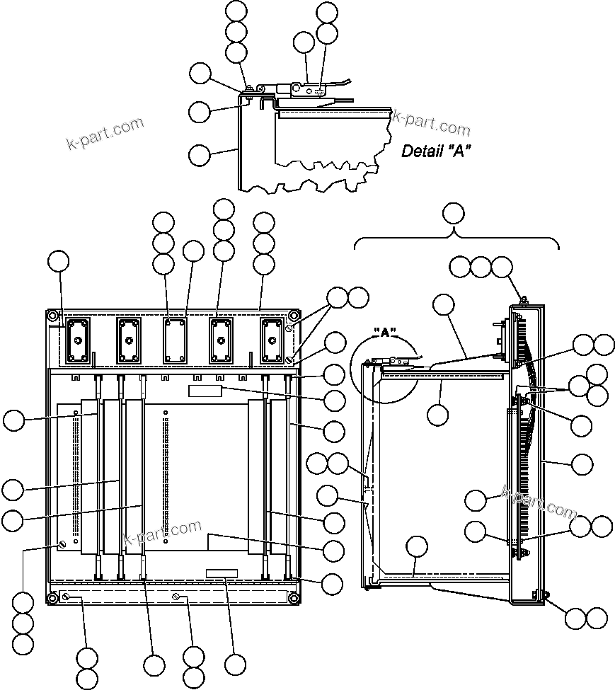 Komatsu parts book diagram for AFE47-CM 730E S/N A30310 & A30312-A30317  A.T. MASSEY: PANEL - STATEX III (PB8946)