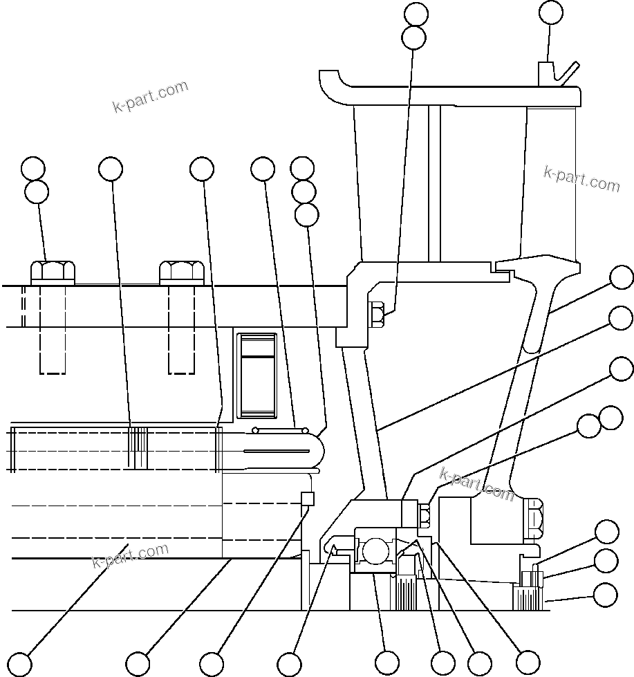 Komatsu parts book diagram for AFE47-CM 730E S/N A30310 & A30312-A30317  A.T. MASSEY: BLOWER MOTOR (NON-COMMUTATOR END) (GE0017)