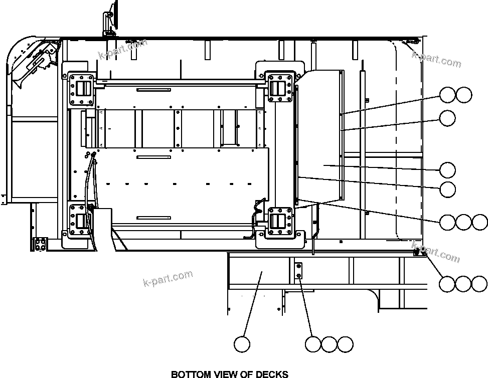 Komatsu parts book diagram for AFE47-DH 730E S/N A30375             ALCOA: L.H. REAR CENTER DECK INSTL. & MISC.