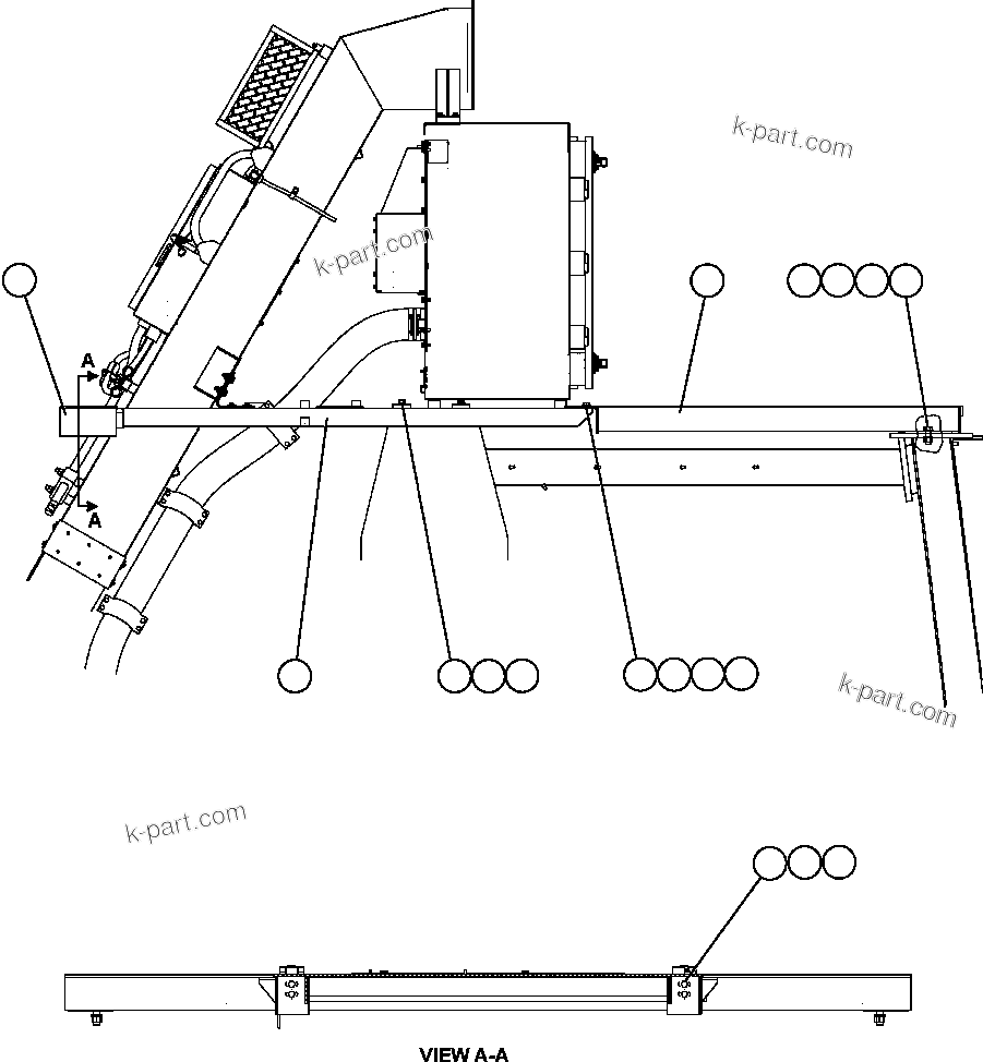 Komatsu parts book diagram for AFE47-DH 730E S/N A30375             ALCOA: CENTER DECK & SUPPORT INSTALLATION