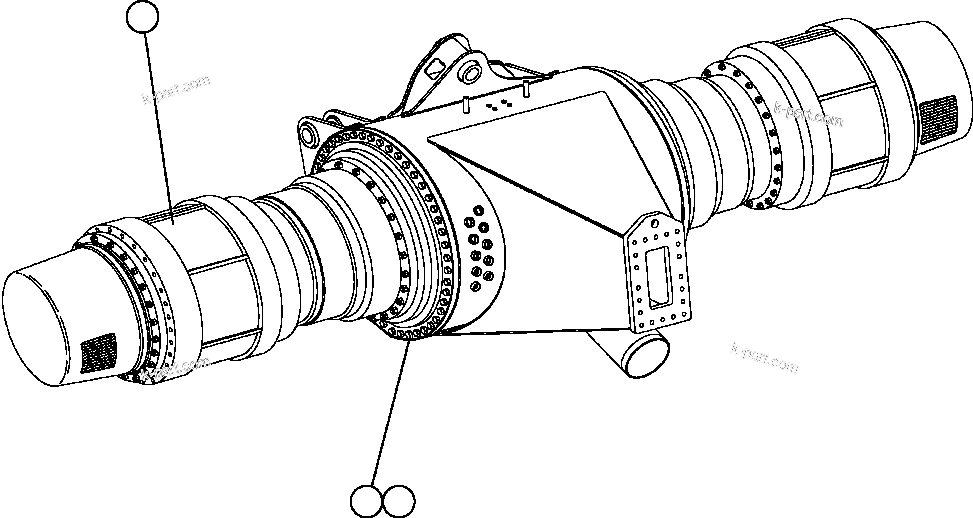 Komatsu parts book diagram for AFE47-DH 730E S/N A30375             ALCOA: WHEEL MOTOR MOUNTING