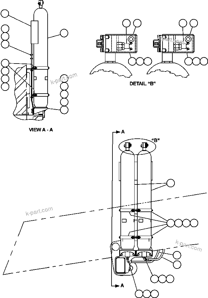 Komatsu parts book diagram for AFE47-DH 730E S/N A30375             ALCOA: STEERING ACCUMULATORS INSTALLATION